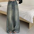 Maya | Women’s Wide Leg Jeans | High Waist Faded Detail