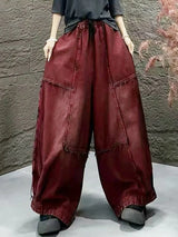 Mia | Women’s Wide Leg Pants | Drawstring Waist Panel Detail