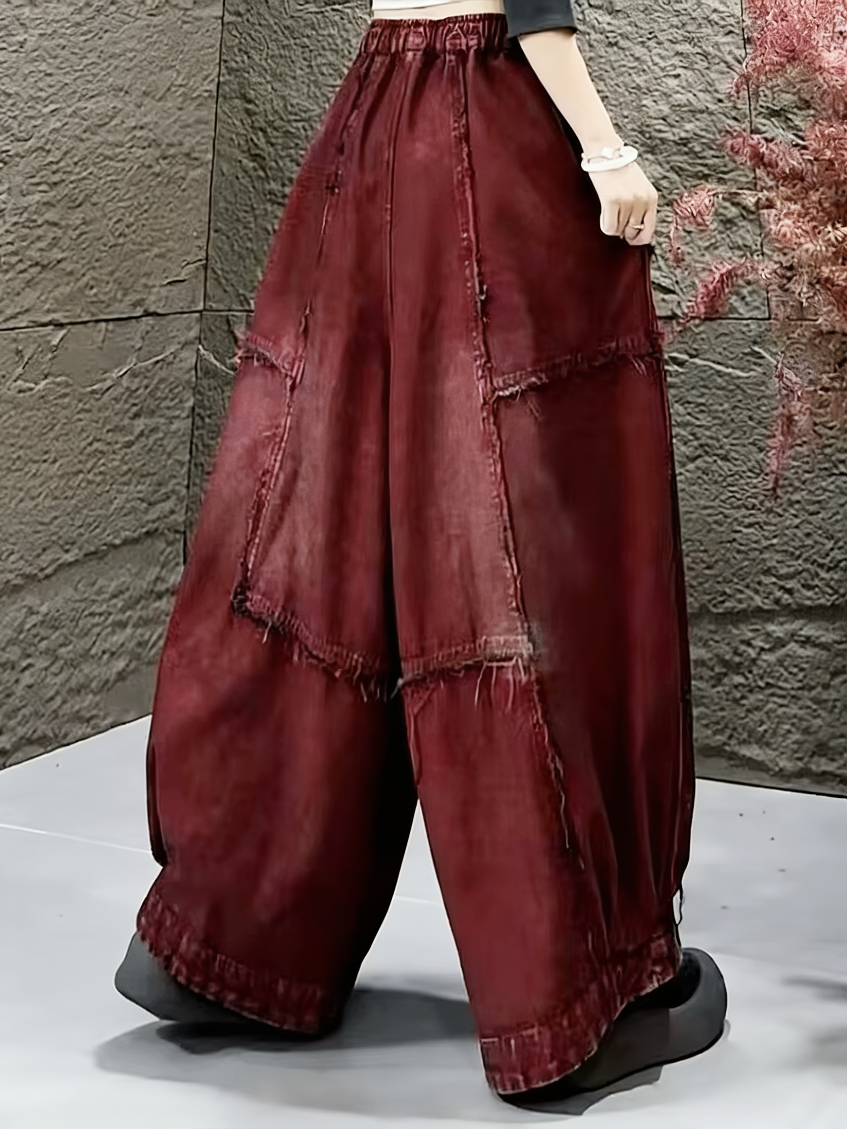 Mia | Women’s Wide Leg Pants | Drawstring Waist Panel Detail