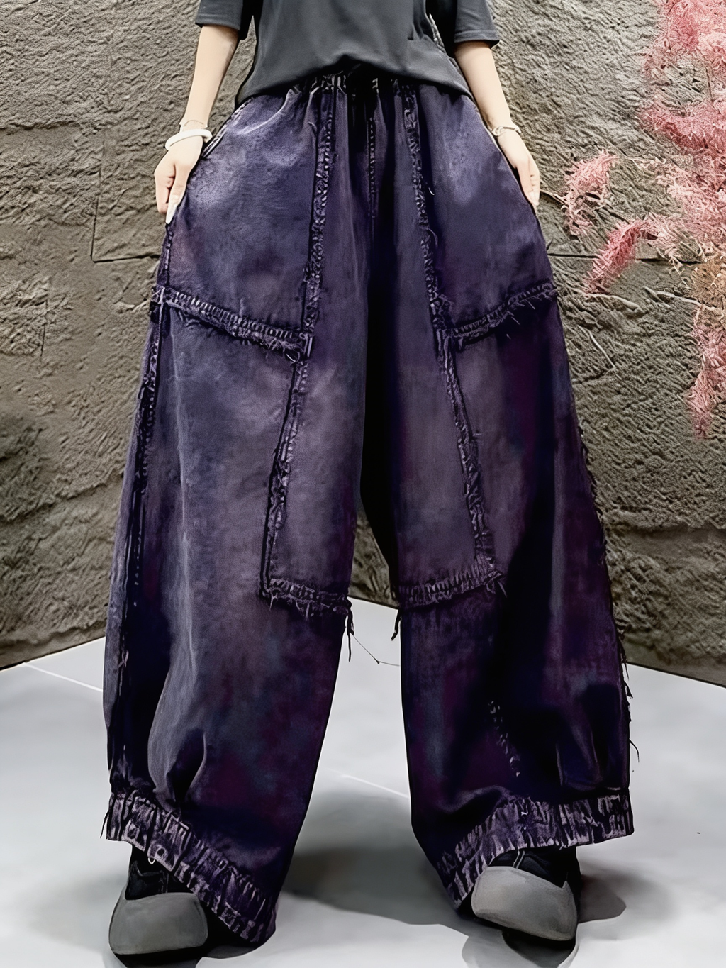 Mia | Women’s Wide Leg Pants | Drawstring Waist Panel Detail