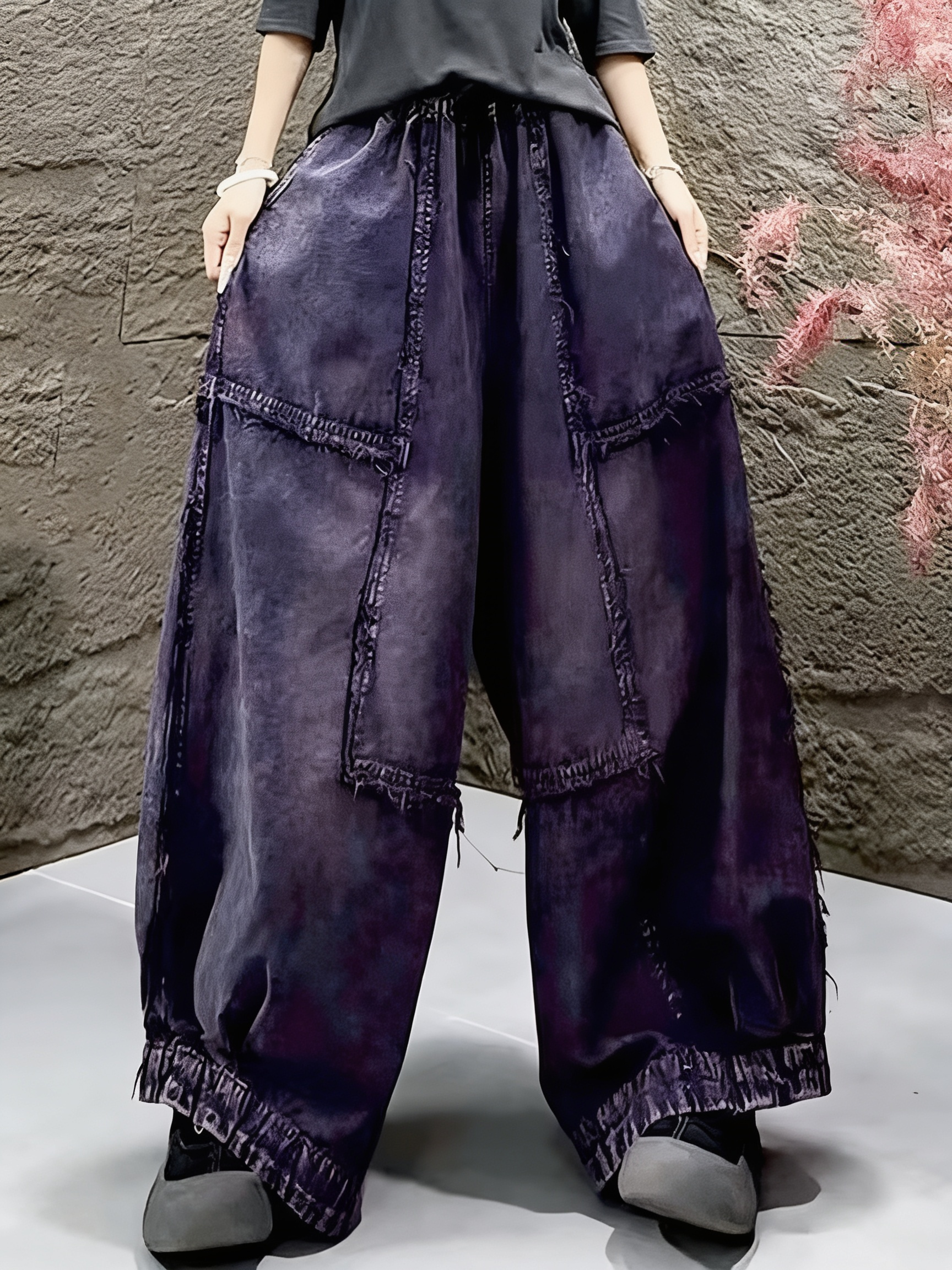 Mia | Women’s Wide Leg Pants | Drawstring Waist Panel Detail