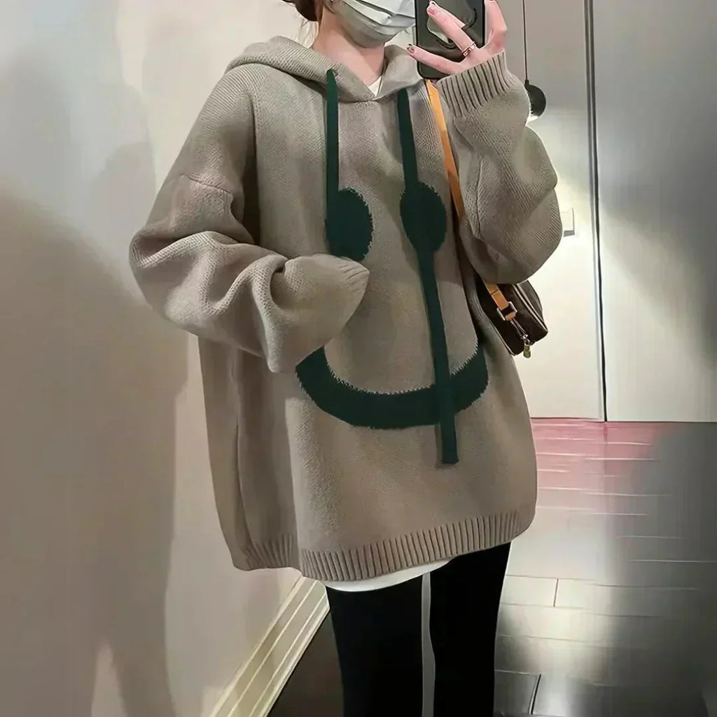 Mila | Women's Oversized Hoodie | Smiley Knit · PNY