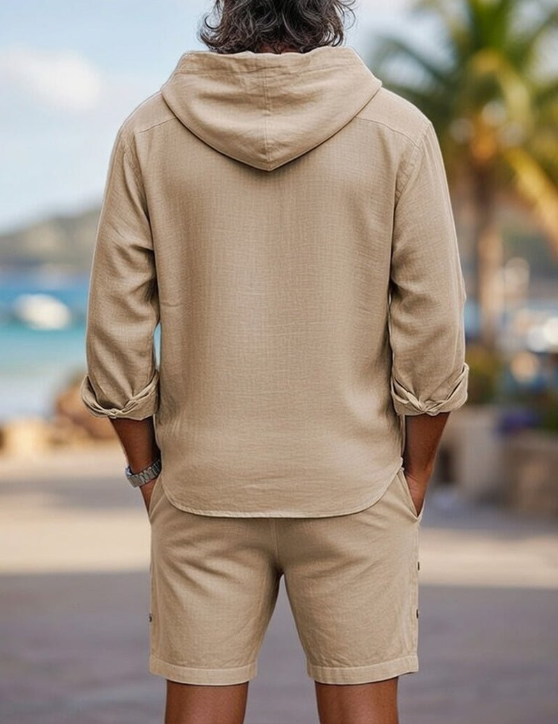 Miles | Men's Hooded Shirt Set | Button-Front Shorts · PNY