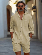 Miles | Men's Hooded Shirt Set | Button-Front Shorts · PNY