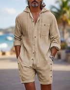 Miles | Men's Hooded Shirt Set | Button-Front Shorts · PNY