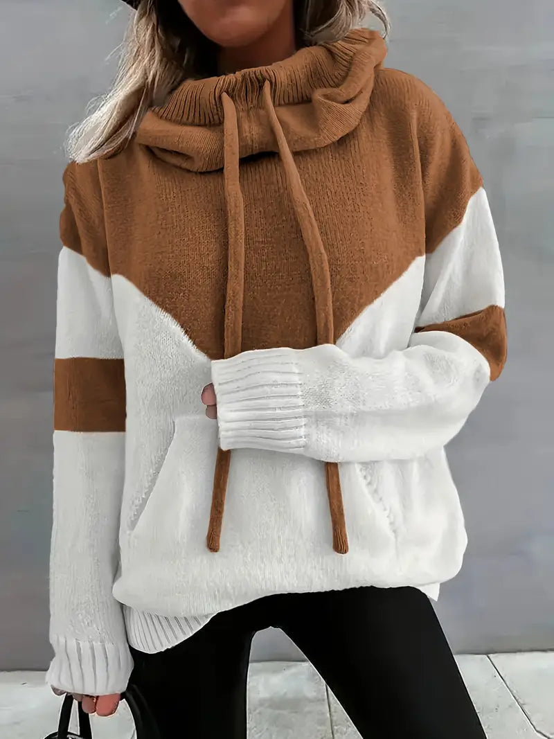 Nadia | Women's Cowl-Neck Hoodie | Drawstring Pocket · PNY