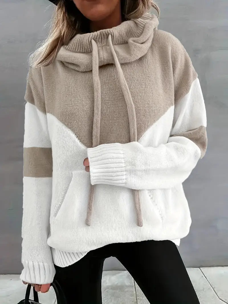 Nadia | Women's Cowl-Neck Hoodie | Drawstring Pocket · PNY