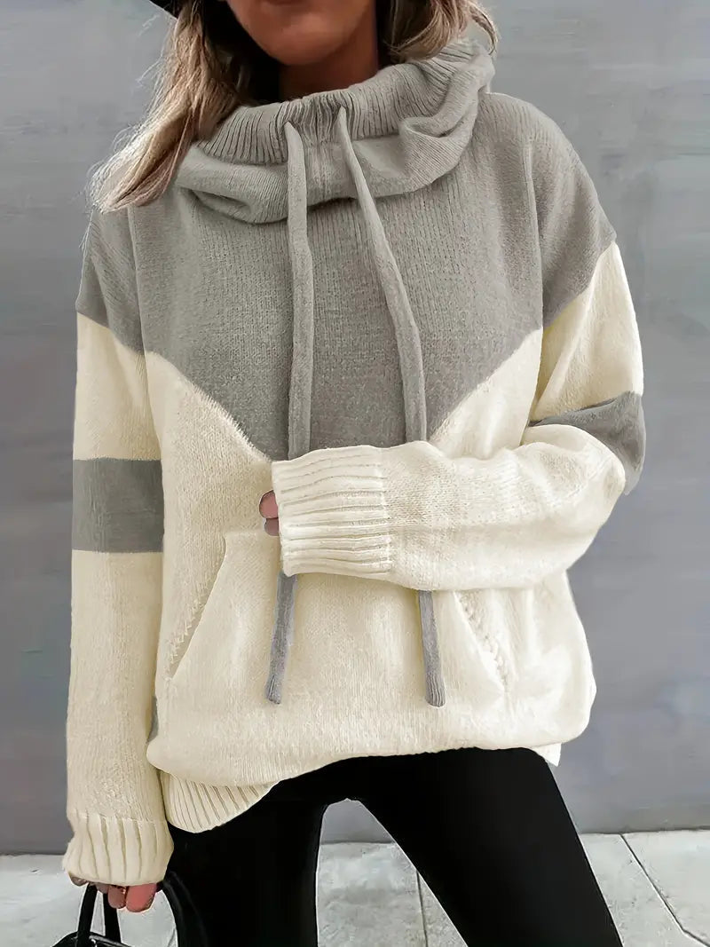 Nadia | Women's Cowl-Neck Hoodie | Drawstring Pocket · PNY
