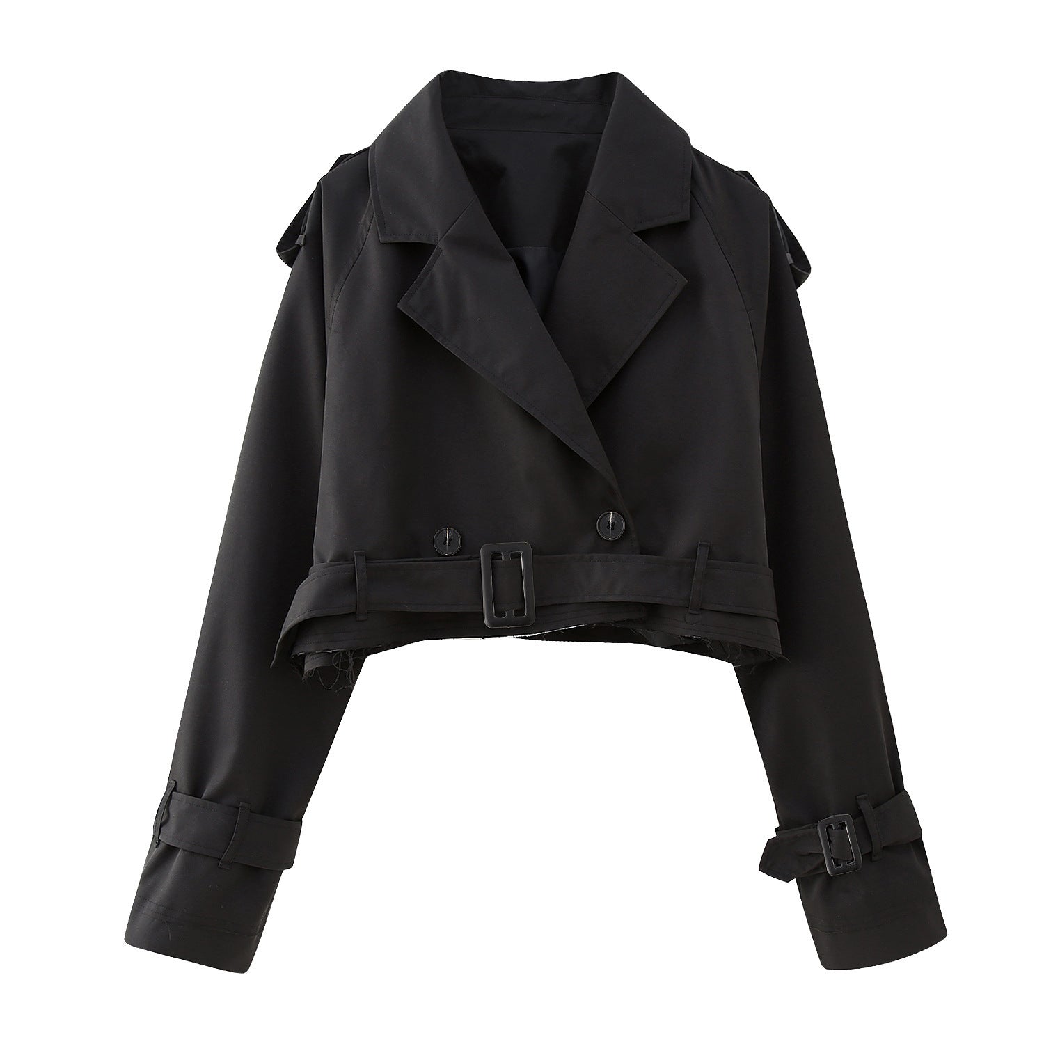 Nadia | Women's Cropped Trench Jacket | Belted Waist · PNY
