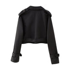 Nadia | Women's Cropped Trench Jacket | Belted Waist · PNY
