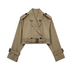 Nadia | Women's Cropped Trench Jacket | Belted Waist · PNY