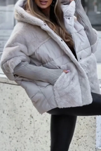 Nadia | Women's Hooded Puffer Jacket | Faux-Trim · PNY