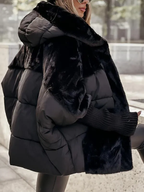 Nadia | Women's Hooded Puffer Jacket | Faux-Trim · PNY