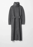 Nadia | Women's Longline Coat | Belted Waist · PNY