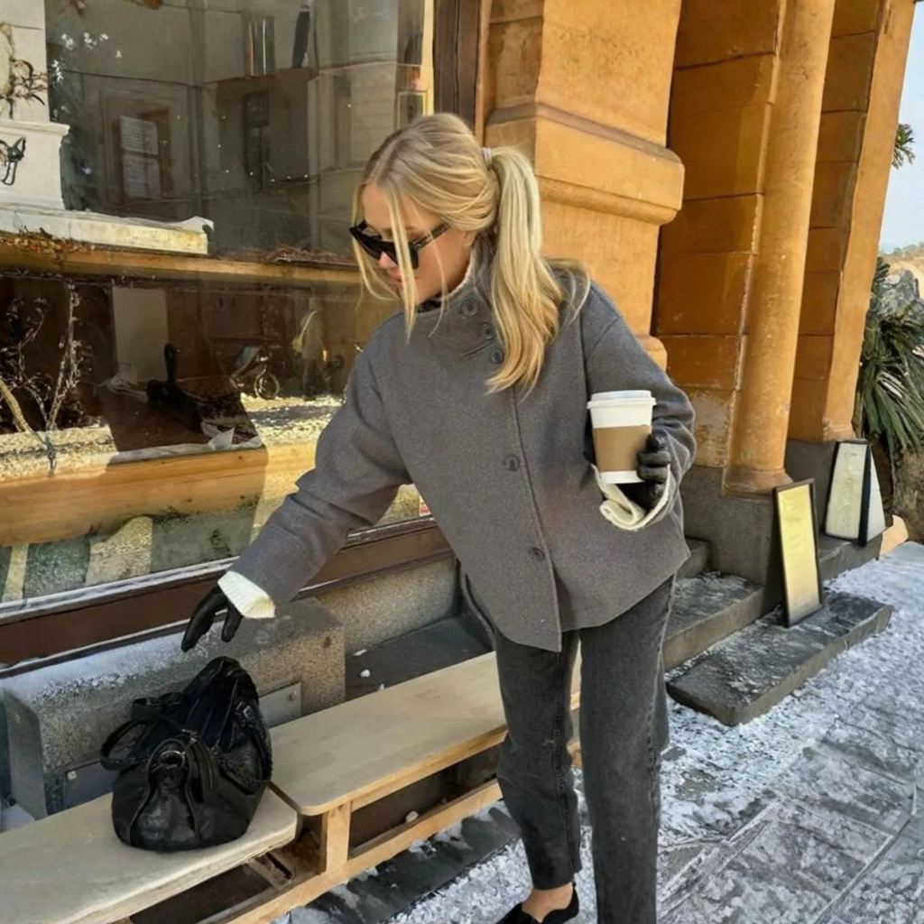 Nadia | Women's Oversized Coat | Stand-Up Collar · PNY