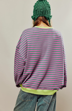 Nadia | Women's Oversized Sweatshirt | Striped · PNY