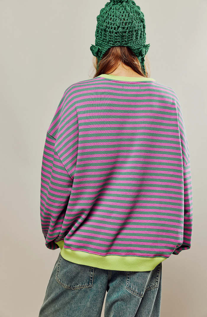 Nadia | Women's Oversized Sweatshirt | Striped · PNY
