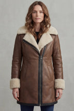 Nadia | Women's Shearling Coat | Leather · PNY