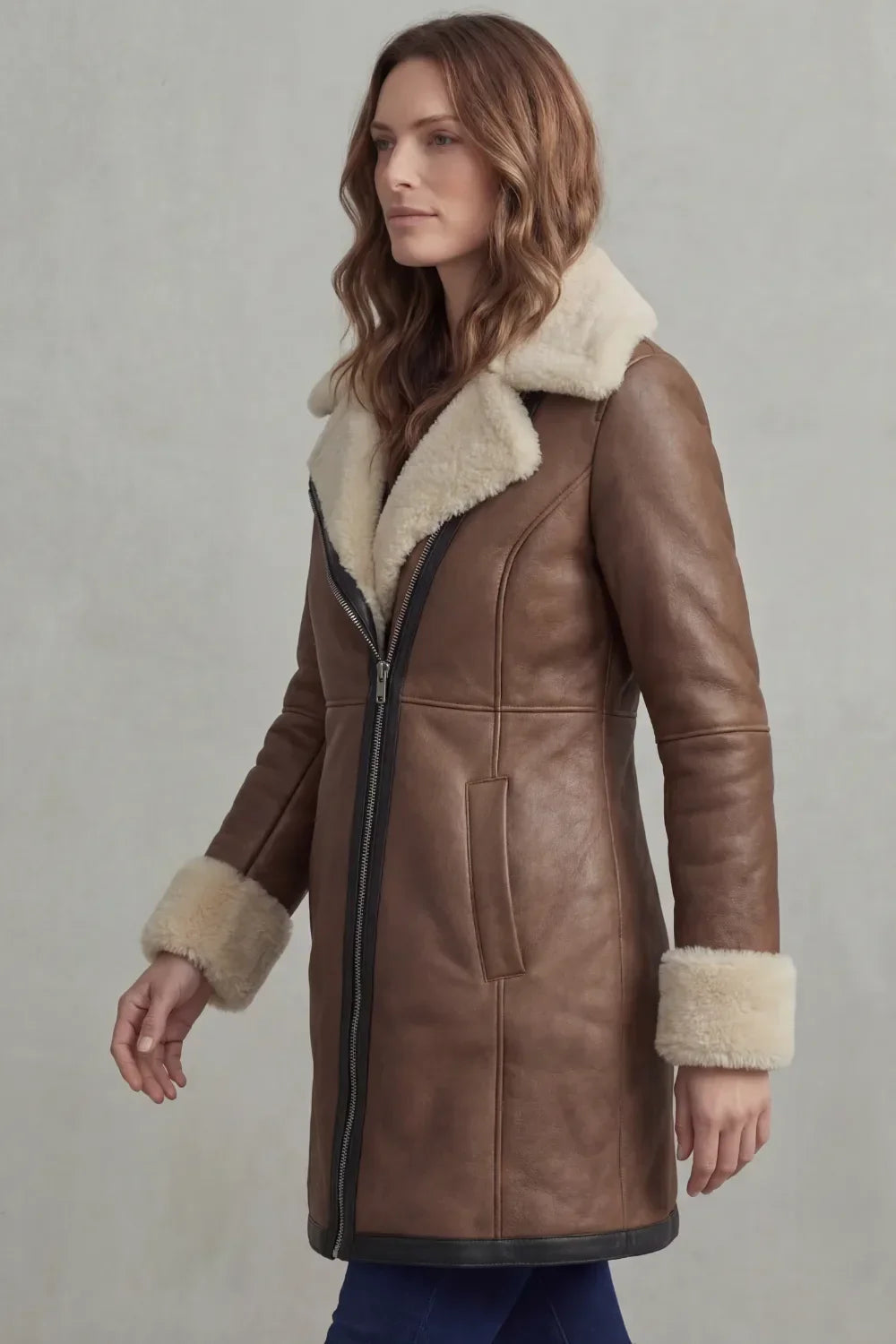 Nadia | Women's Shearling Coat | Leather · PNY