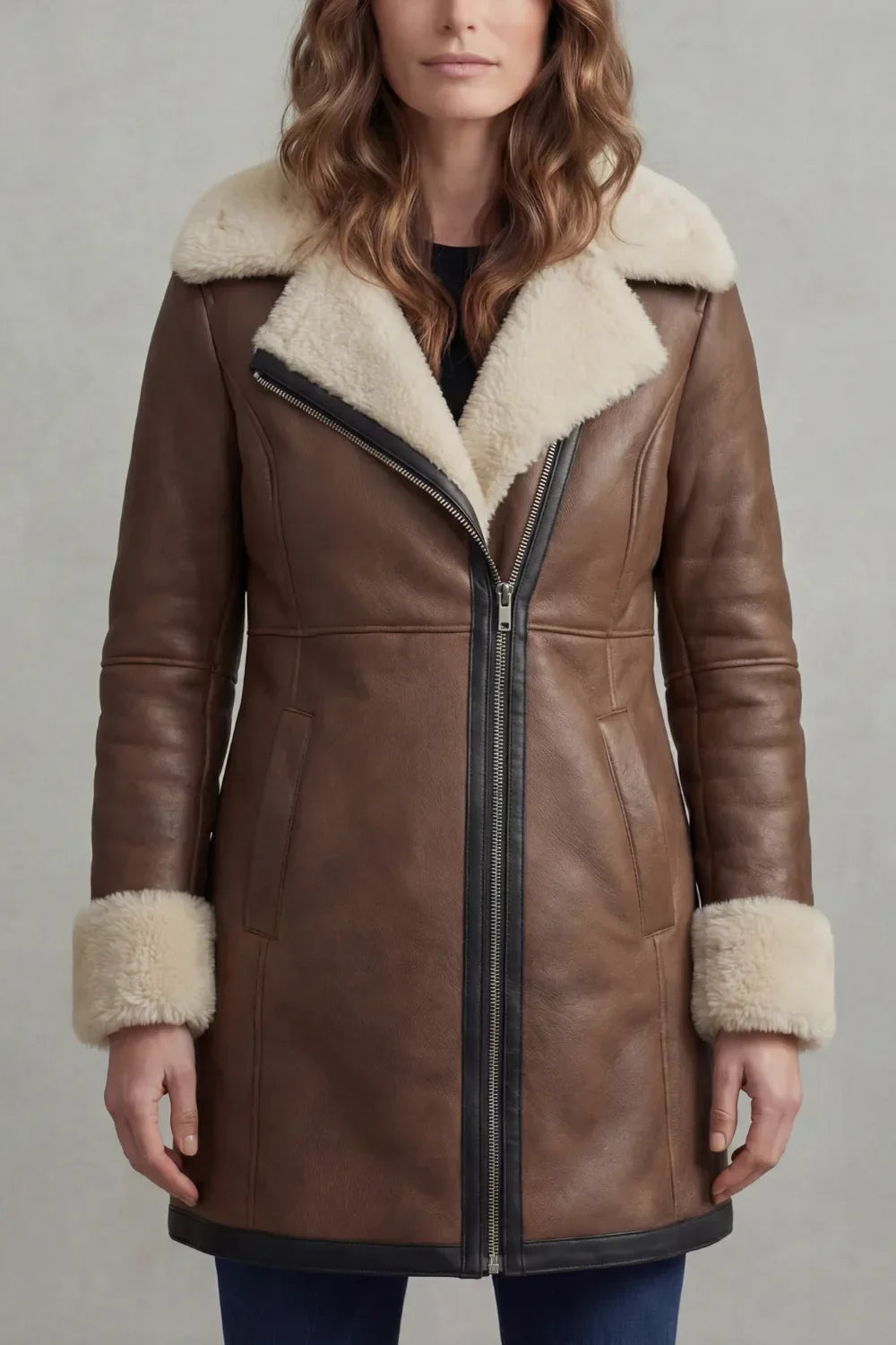 Nadia | Women's Shearling Coat | Leather · PNY