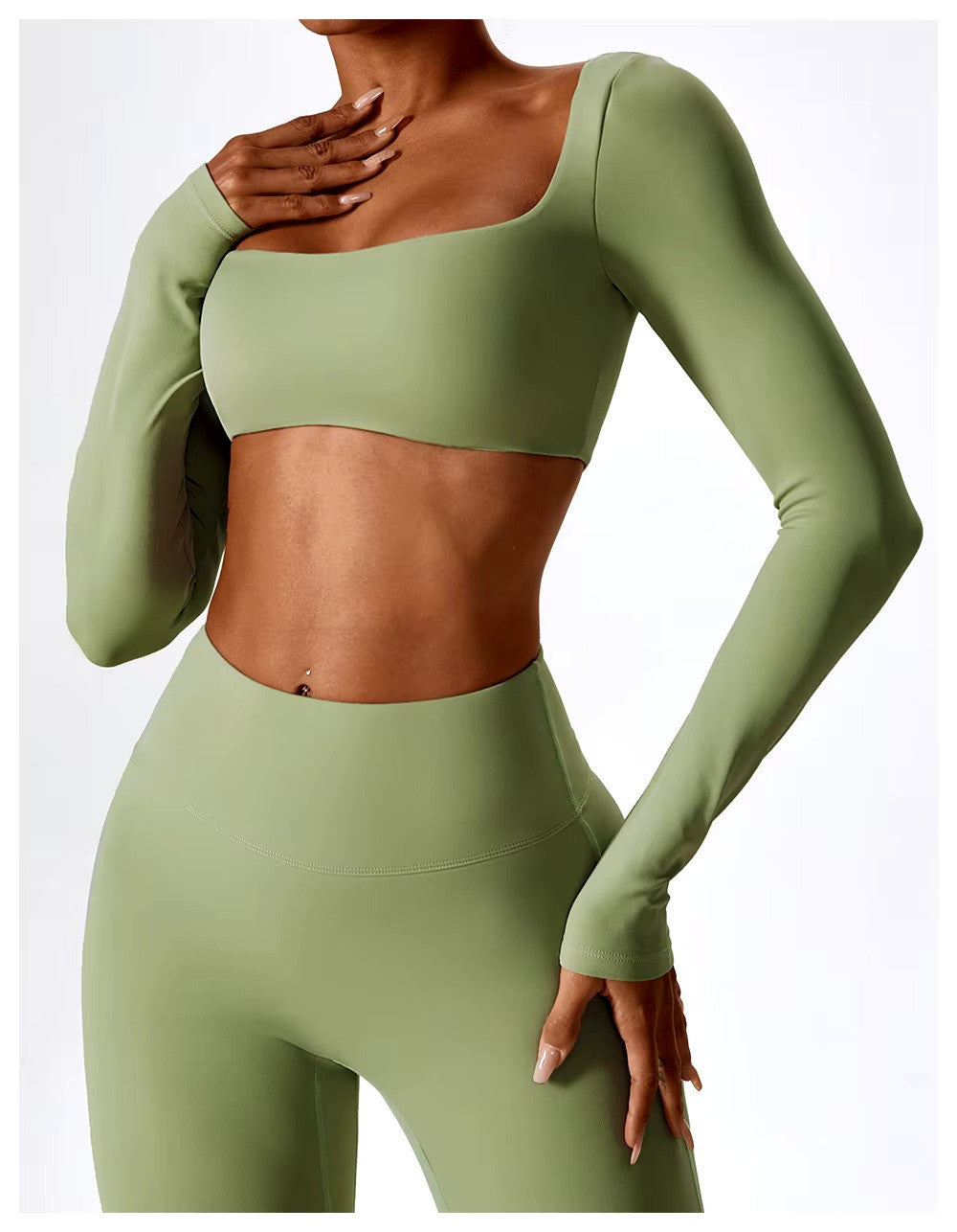 Nadia | Women's Square-Neck Crop Top | Long-Sleeve · PNY