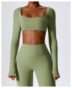 Nadia | Women's Square-Neck Crop Top | Long-Sleeve · PNY