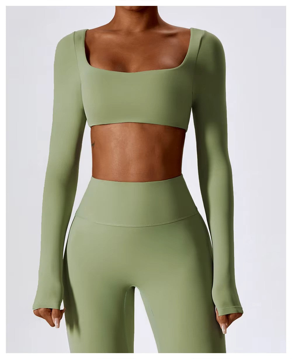 Nadia | Women's Square-Neck Crop Top | Long-Sleeve · PNY