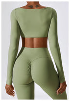 Nadia | Women's Square-Neck Crop Top | Long-Sleeve · PNY