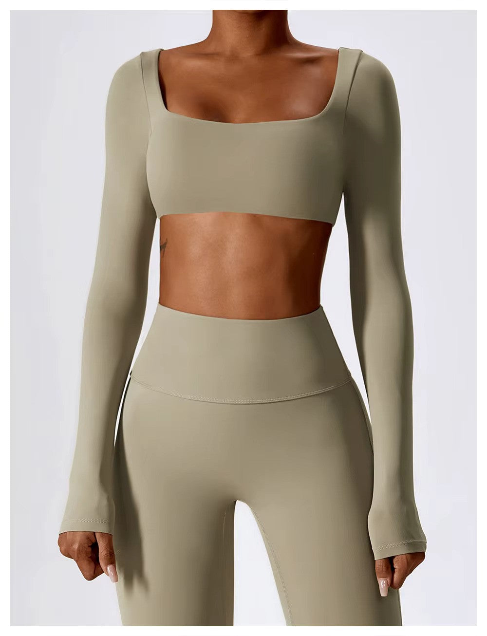 Nadia | Women's Square-Neck Crop Top | Long-Sleeve · PNY