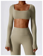 Nadia | Women's Square-Neck Crop Top | Long-Sleeve · PNY