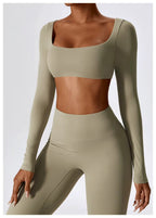 Nadia | Women's Square-Neck Crop Top | Long-Sleeve · PNY