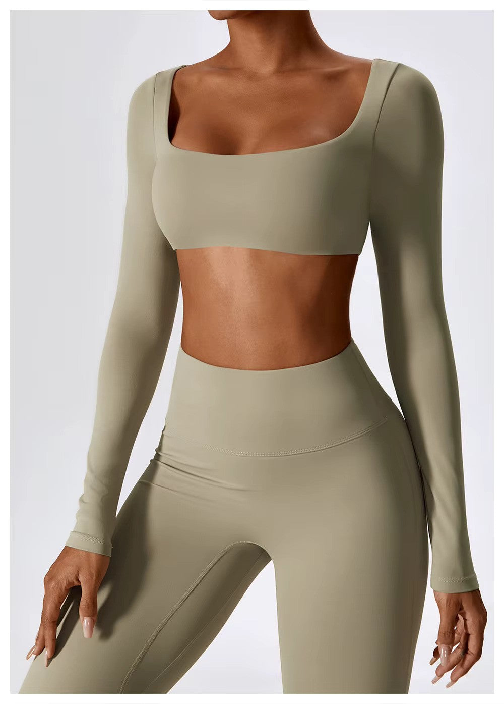 Nadia | Women's Square-Neck Crop Top | Long-Sleeve · PNY