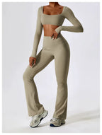 Nadia | Women's Square-Neck Crop Top | Long-Sleeve · PNY