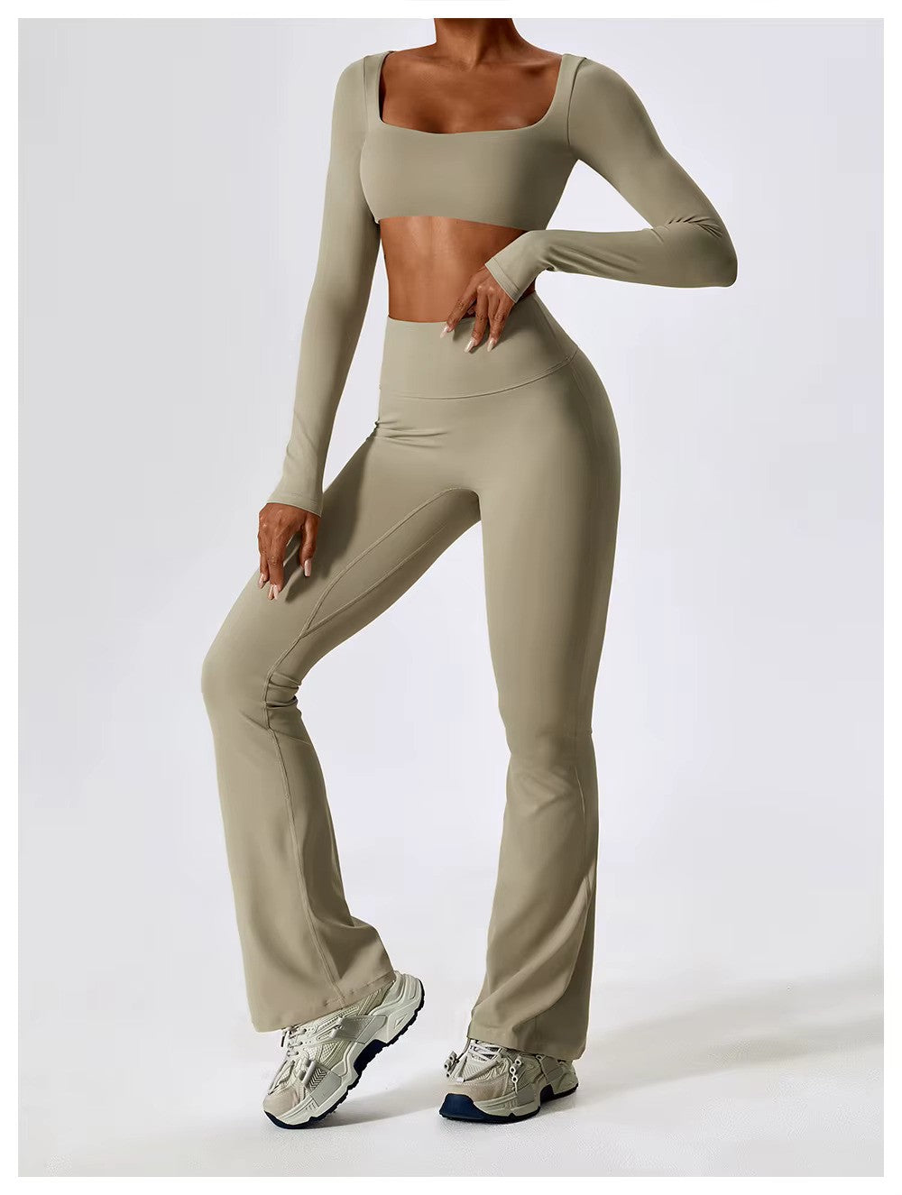 Nadia | Women's Square-Neck Crop Top | Long-Sleeve · PNY