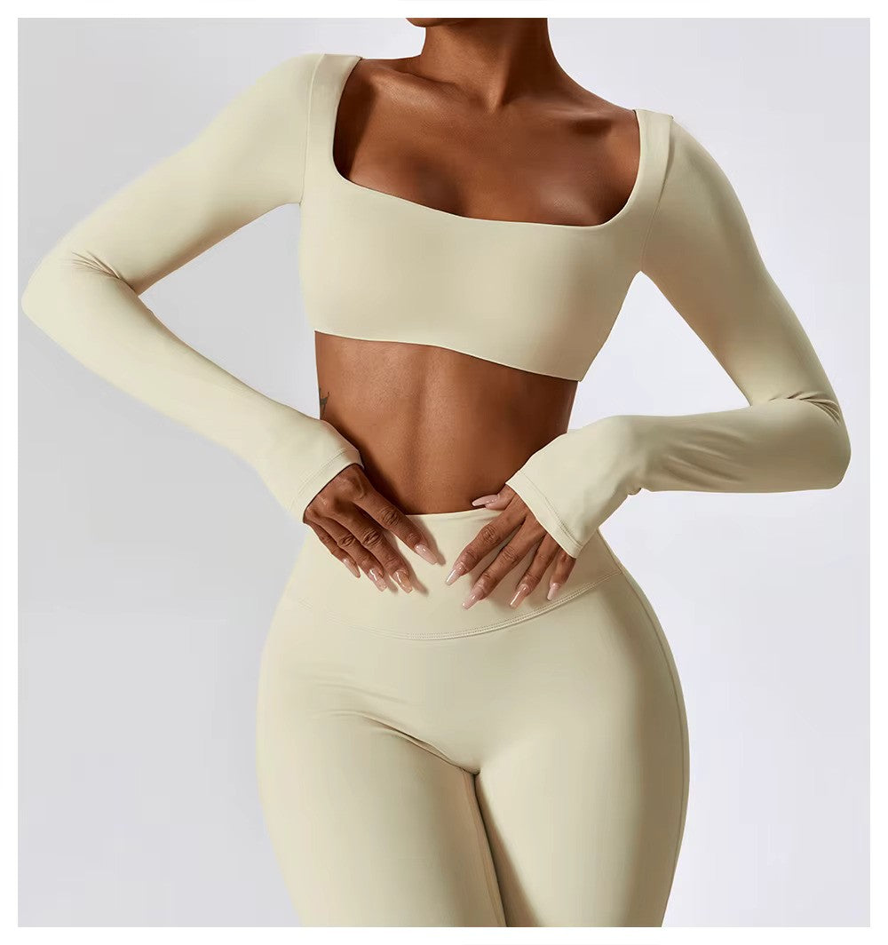 Nadia | Women's Square-Neck Crop Top | Long-Sleeve · PNY