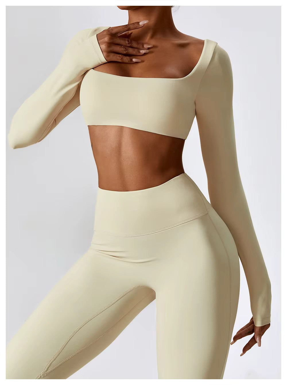 Nadia | Women's Square-Neck Crop Top | Long-Sleeve · PNY