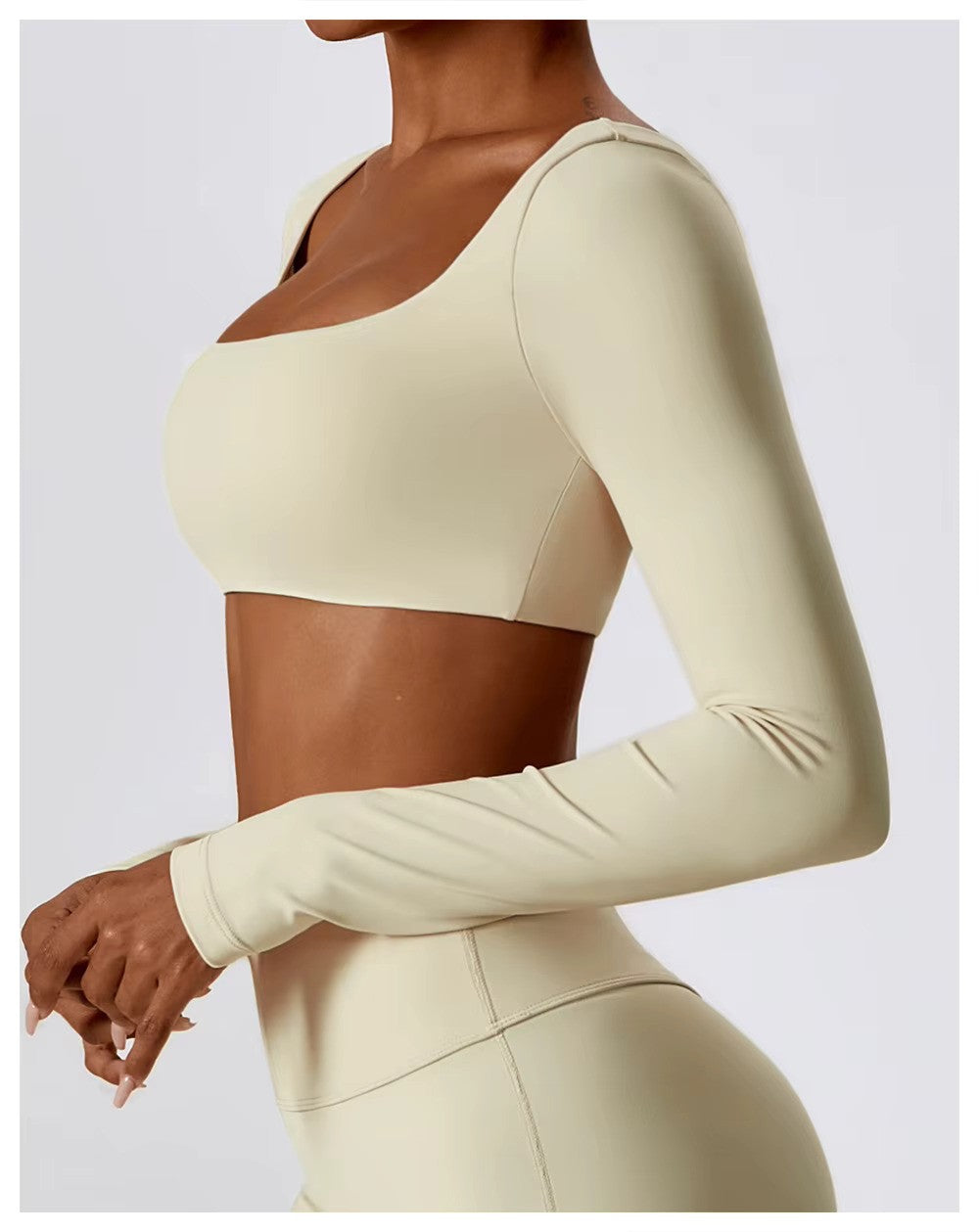 Nadia | Women's Square-Neck Crop Top | Long-Sleeve · PNY