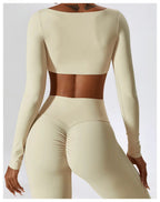 Nadia | Women's Square-Neck Crop Top | Long-Sleeve · PNY