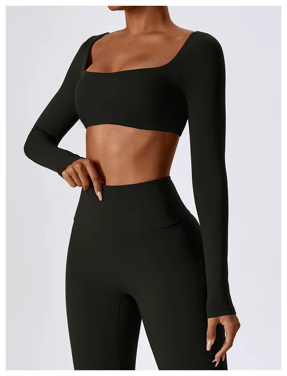Nadia | Women's Square-Neck Crop Top | Long-Sleeve · PNY