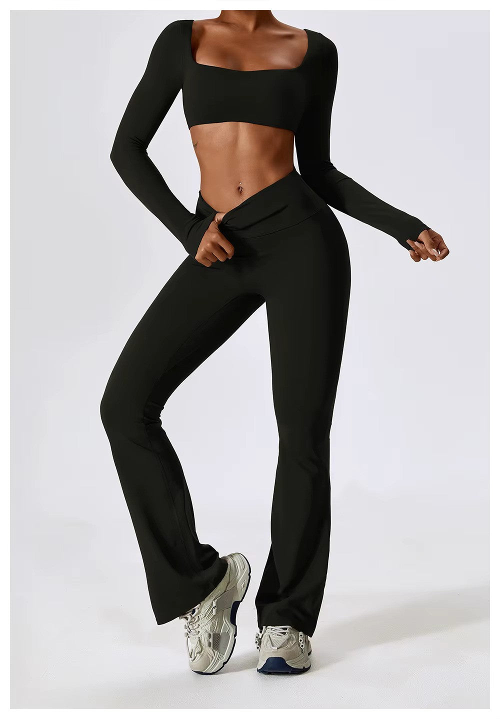 Nadia | Women's Square-Neck Crop Top | Long-Sleeve · PNY
