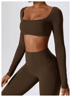 Nadia | Women's Square-Neck Crop Top | Long-Sleeve · PNY