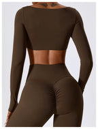 Nadia | Women's Square-Neck Crop Top | Long-Sleeve · PNY