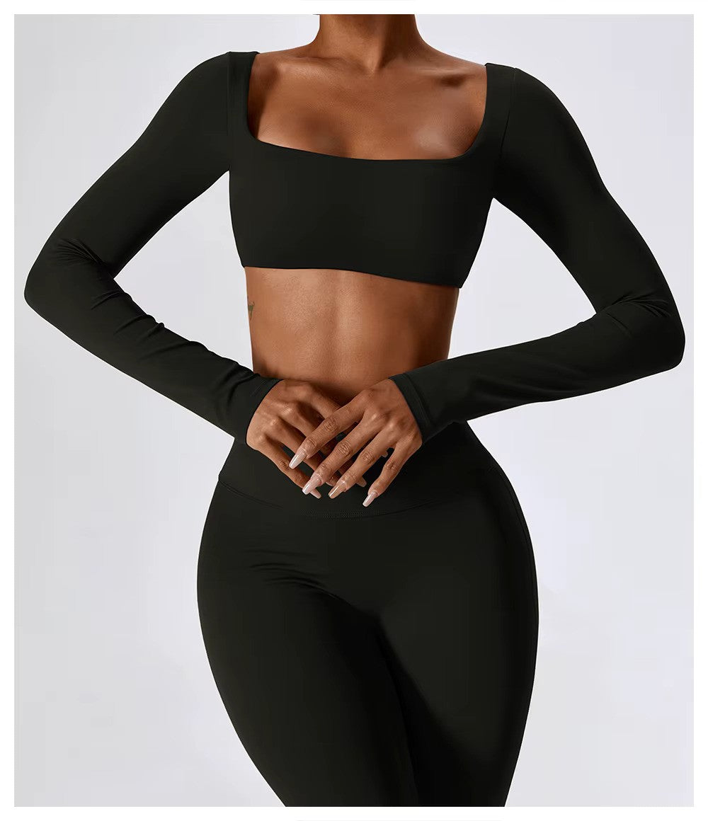 Nadia | Women's Square-Neck Crop Top | Long-Sleeve · PNY