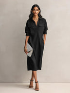 Nadine | Women's Collared Shirt Dress | Chest Pockets · PNY