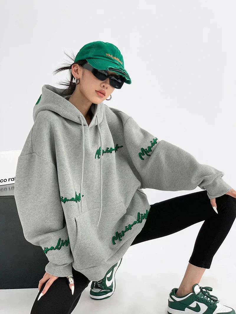 Naomi | Women's Oversized Hoodie | Embroidered Script · PNY