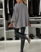 Naomi | Women's Oversized Sweater | Button Detail · PNY