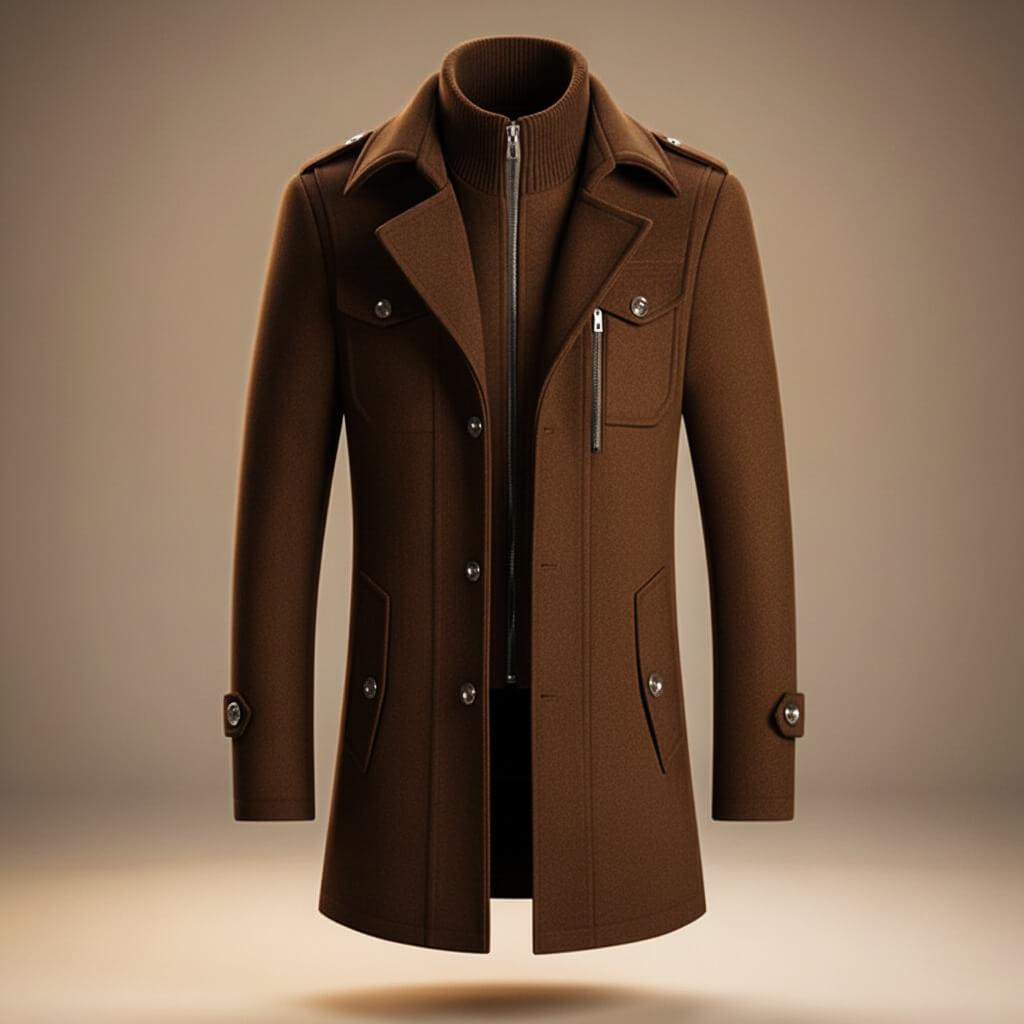 Nathan | Men's Classic Coat | Zip Front · PNY