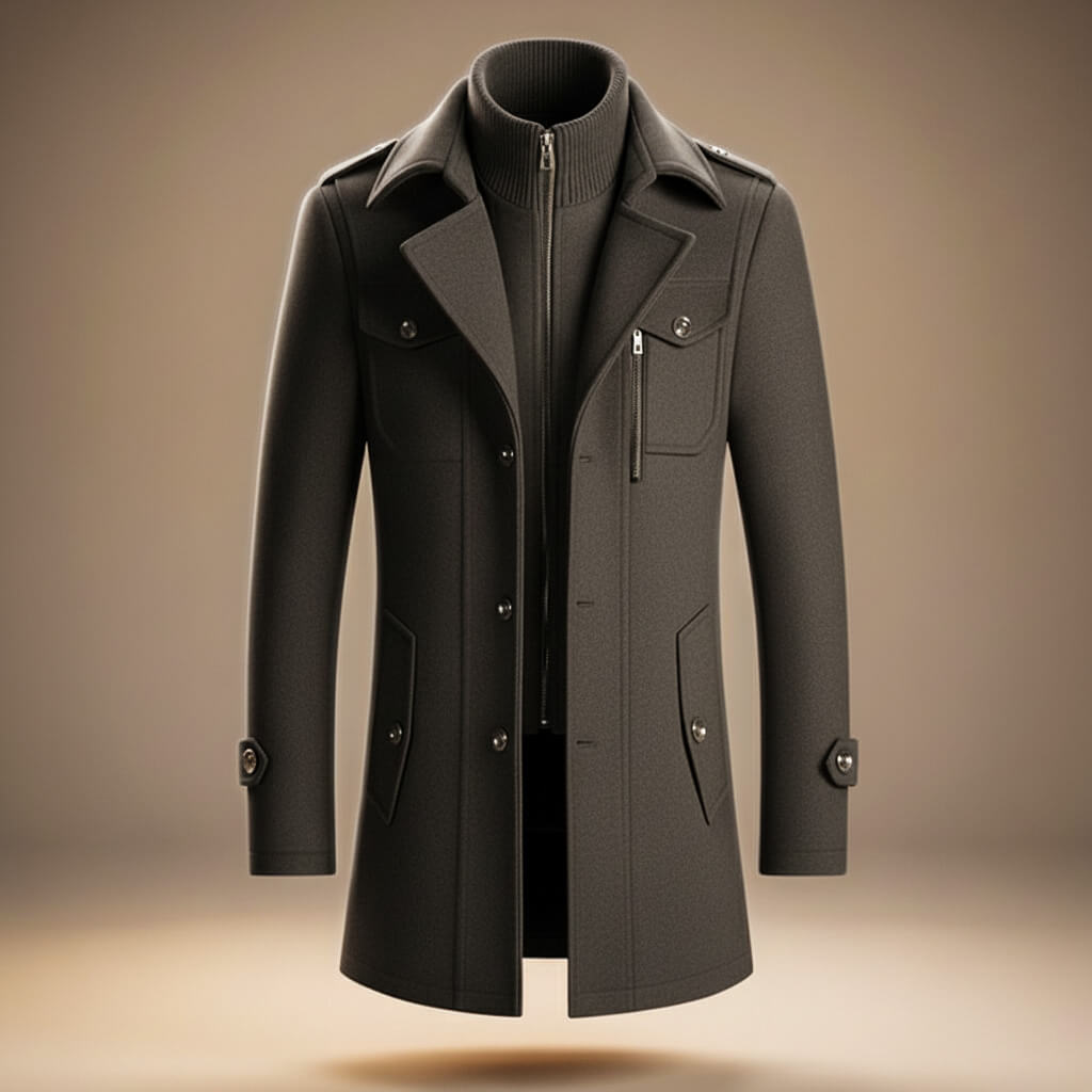 Nathan | Men's Classic Coat | Zip Front · PNY