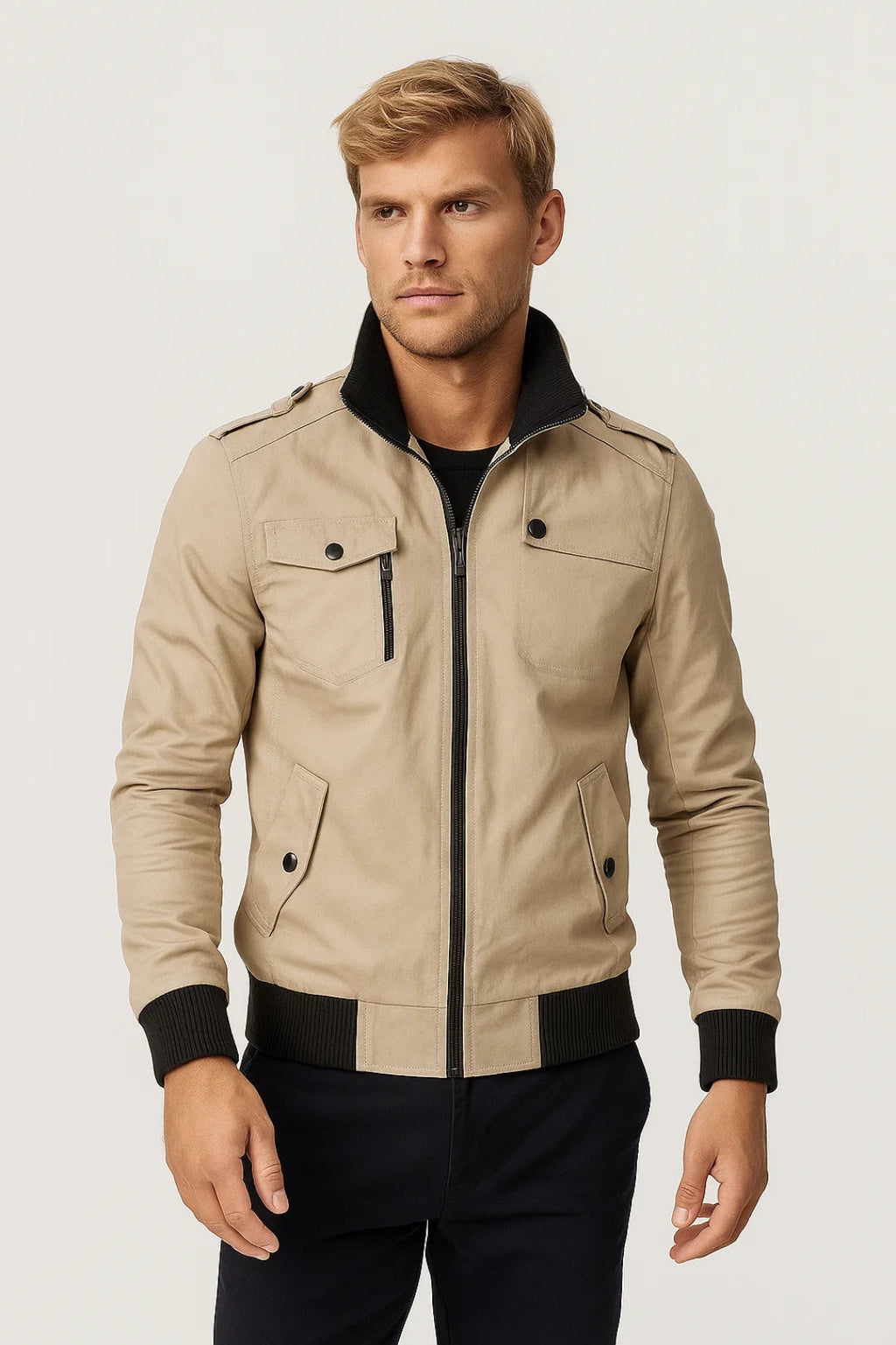 Nathan | Men's Full-Zip Bomber Jacket | Chest Pockets · PNY