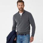 Nathan | Men's Half-Zip Sweater | Ribbed Trim · PNY